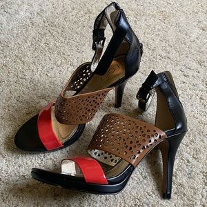 AnnTaylor Loft ankle strap laser cut sandals